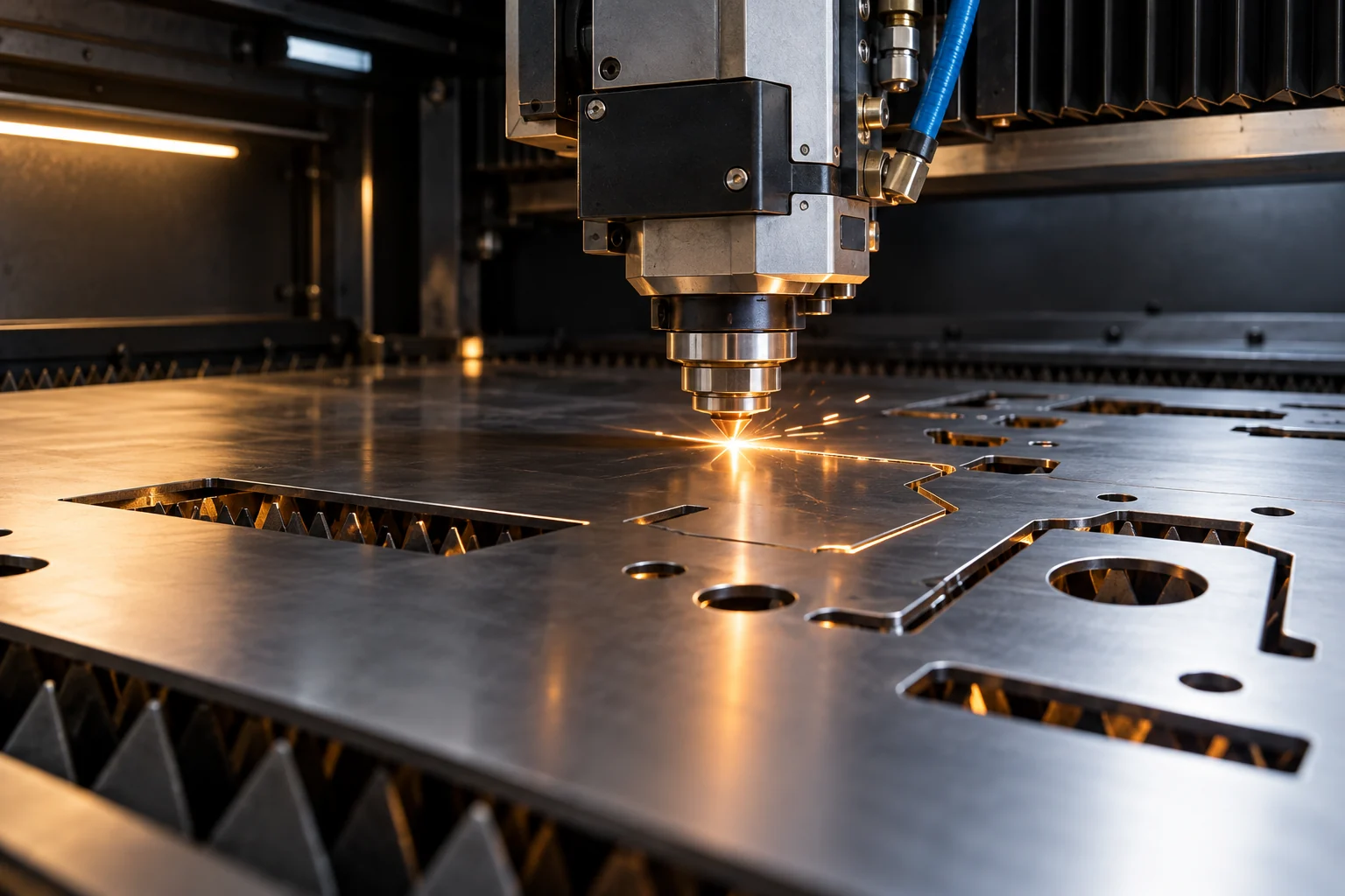 Découpe laser de contours dans une tôle